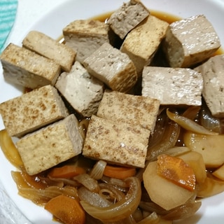 すき焼き割下で野菜と焼き豆腐鍋